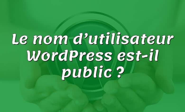 Le nom d’utilisateur WordPress est-il public ?